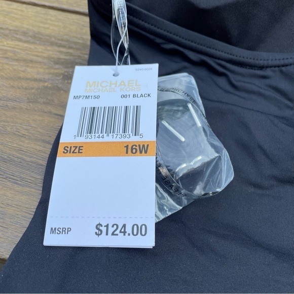 MICHAEL Michael Kors Iconic Solids One Shoulder One Piece Swimsuit plus 16 W - Picture 5 of 9